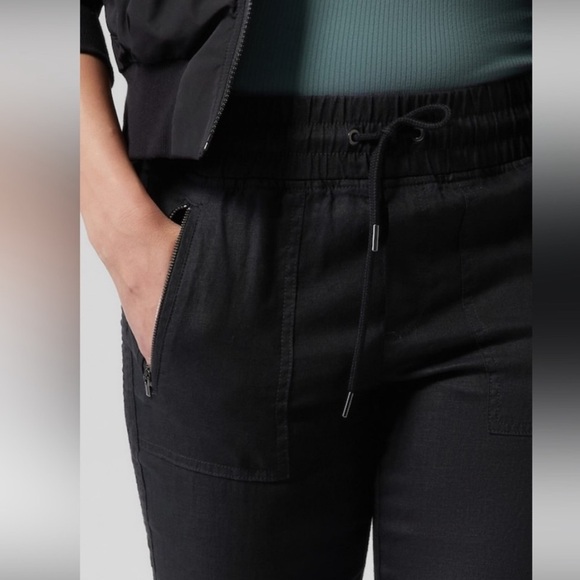New Athleta Cabo Linen Joggers in Black with Pockets Size 2 Small nwot - Picture 12 of 16